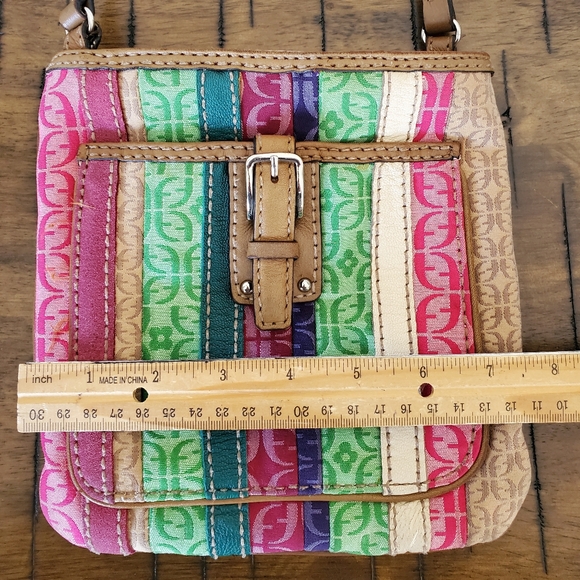 VINTAGE Fossil Multicolored Striped Crossbody Bag - Picture 12 of 13